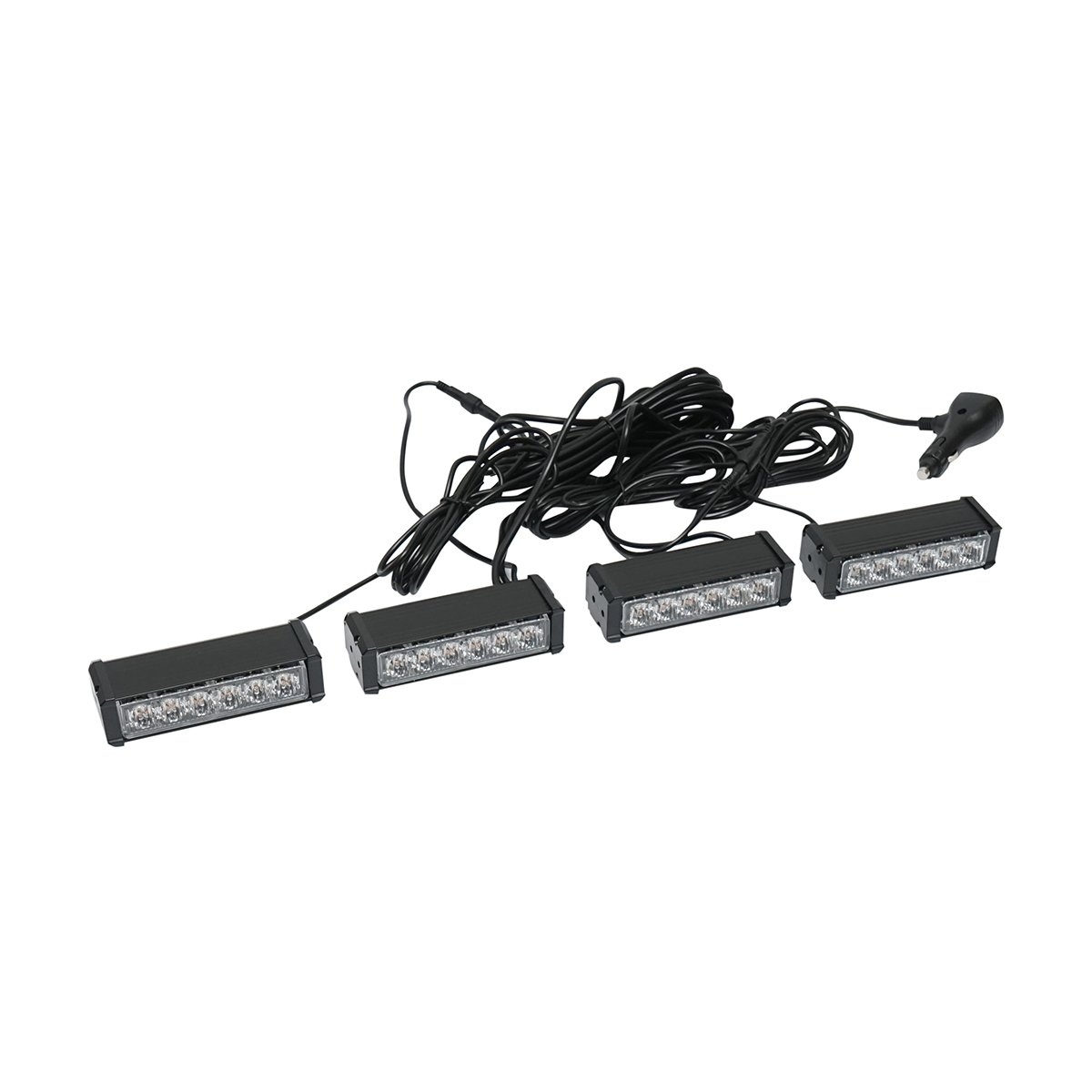 Set 4 stroboscoape cu 6 LED-uri, lumina galbena 12V Breckner Germany